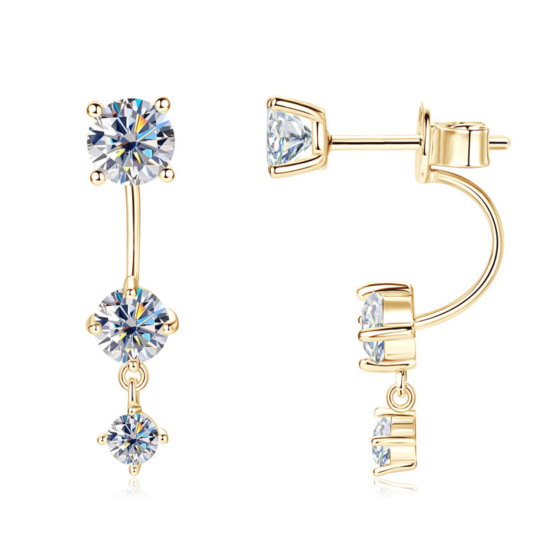 Moissanite Linear Drop Earrings