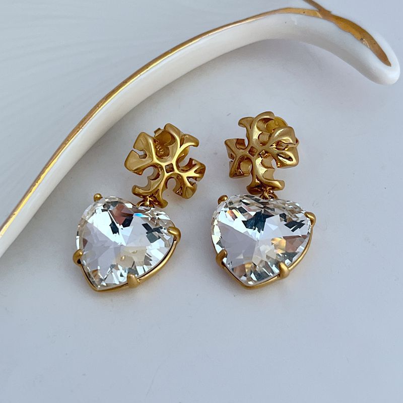 Tory Burch Heart-Shaped Acrylic Earrings