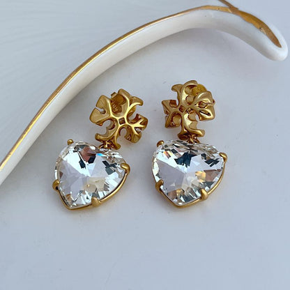 Tory Burch Heart-Shaped Acrylic Earrings
