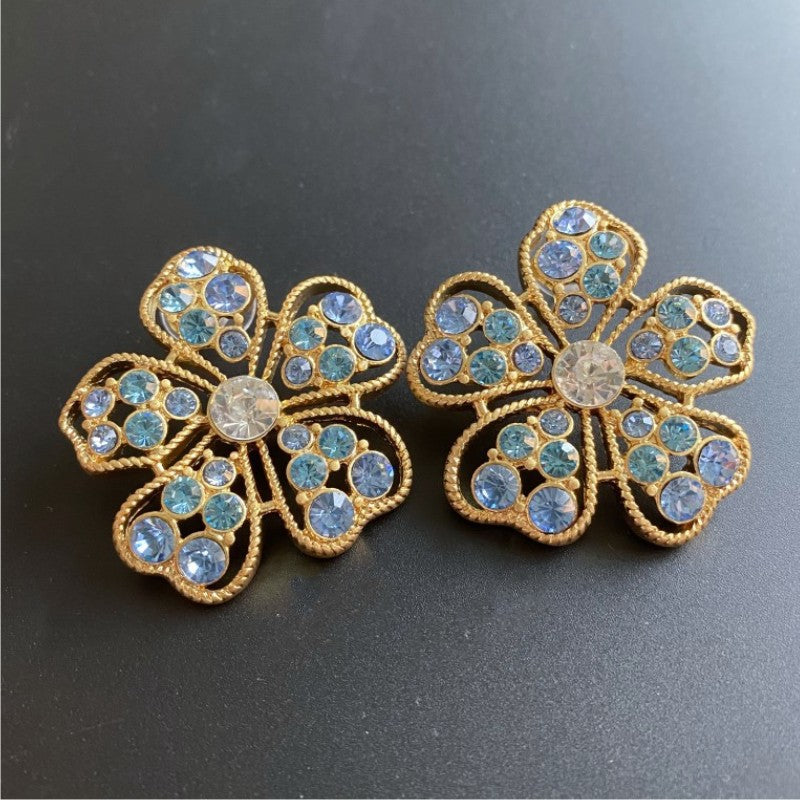 Oscar de la Renta Women's Full-Pavé Openwork Floral Stud Earrings