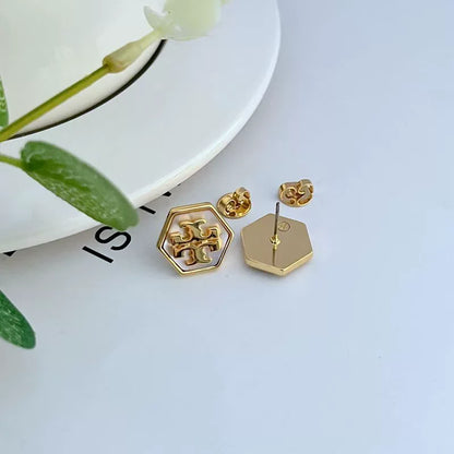 Tory Burch Shell Hexagonal Earrings - JIMMY JEWELRY 01