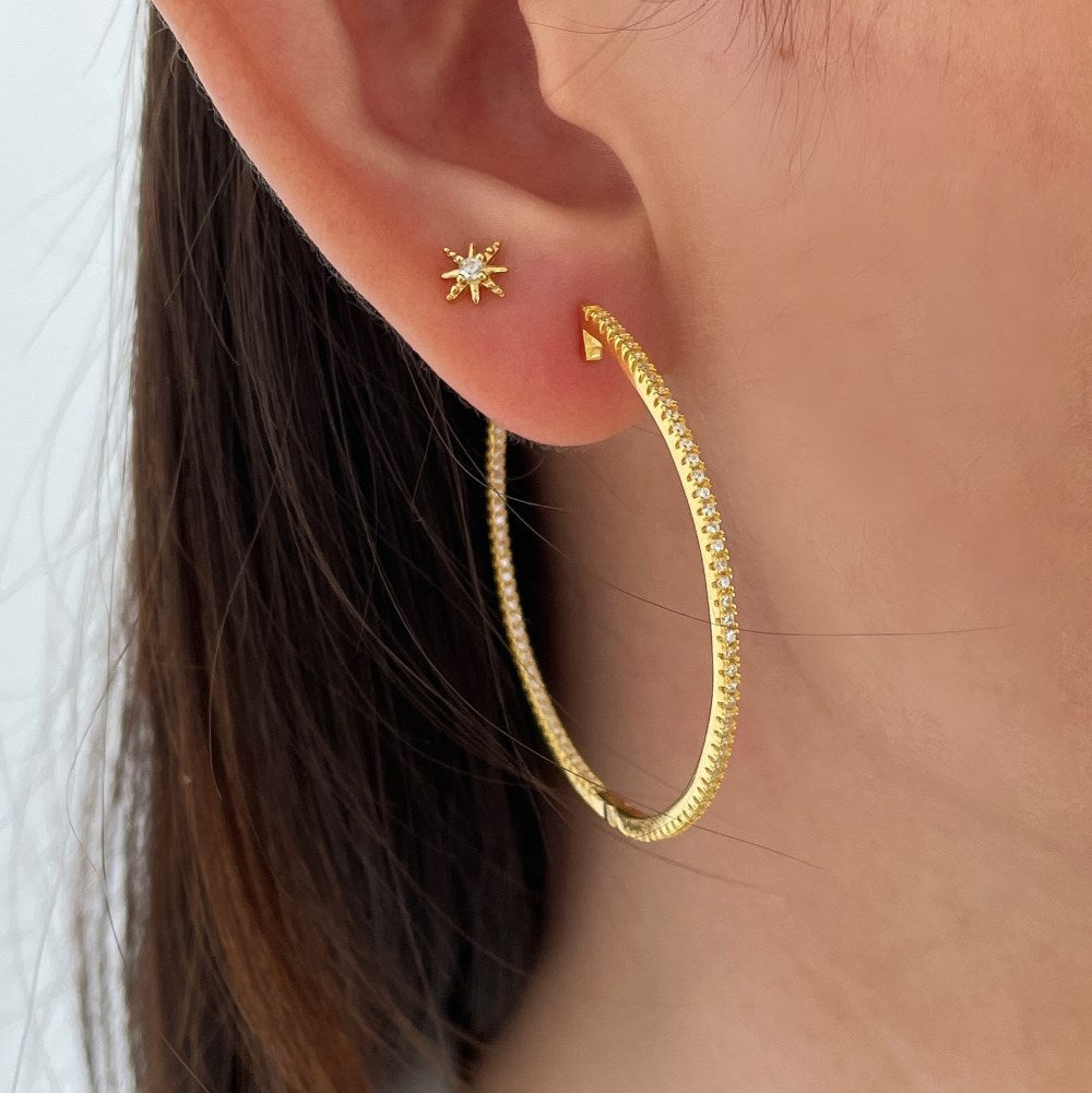 Diamond hoop earrings