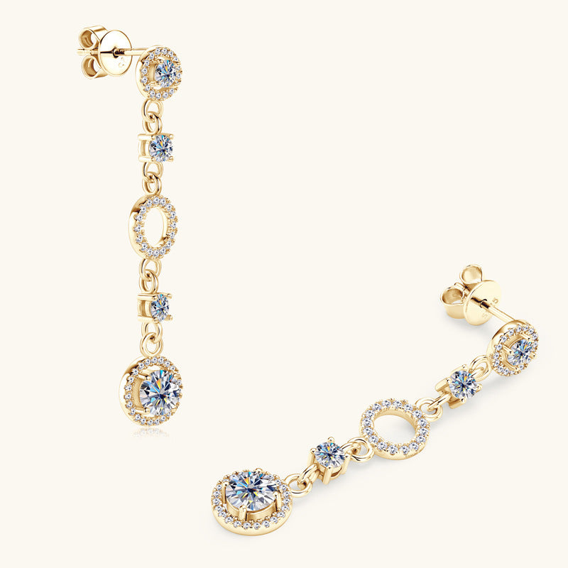 Moissanite Linked Drop Earrings