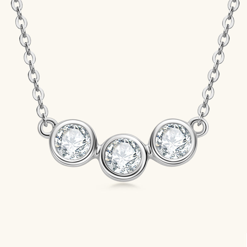 Three-Stone Moissanite Necklace
