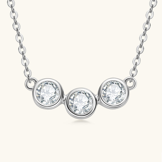 Three-Stone Moissanite Necklace