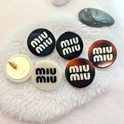 Miu Miu Versatile Round Resin Button Stud Studs for Women