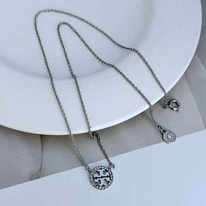 Tory Burch Diamond-Studded Openwork Necklace