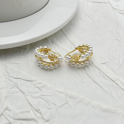 Tory Burch Lightweight Luxury Faux Pearl Multi-Hoop Earrings