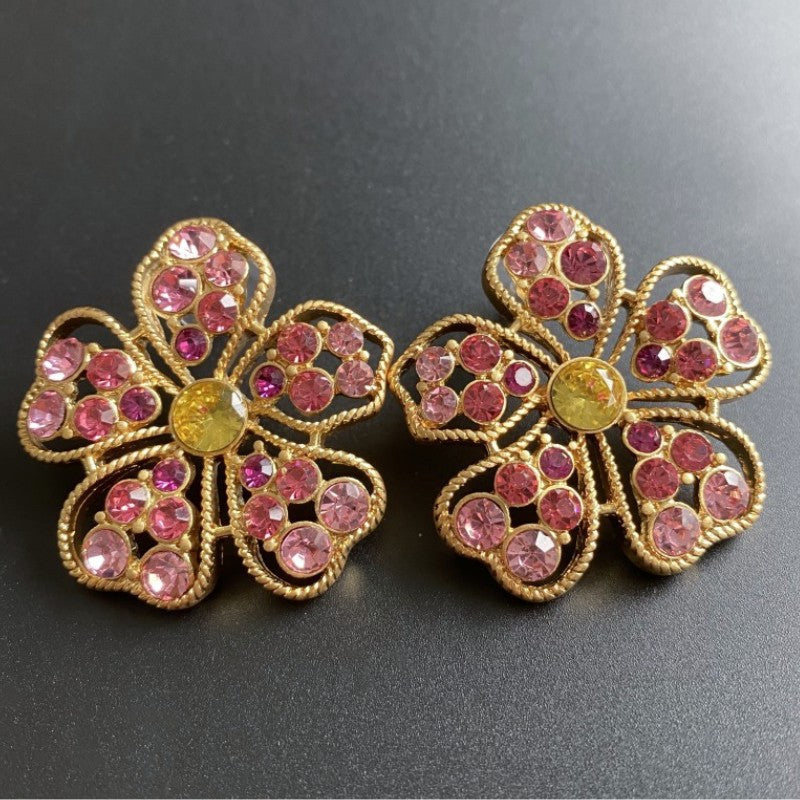 Oscar de la Renta Women's Full-Pavé Openwork Floral Stud Earrings