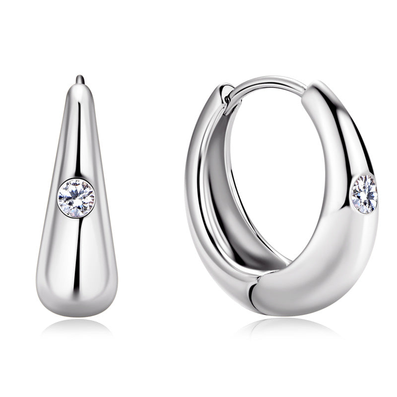 Moissanite Teardrop Huggie Earrings