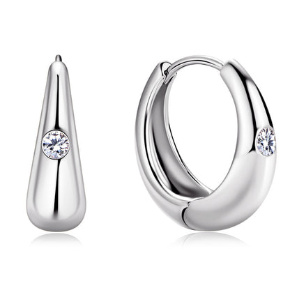 Moissanite Teardrop Huggie Earrings