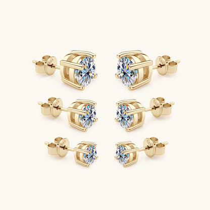 Moissanite Stud Earrings (0.5ct, 1ct, or 2ct)
