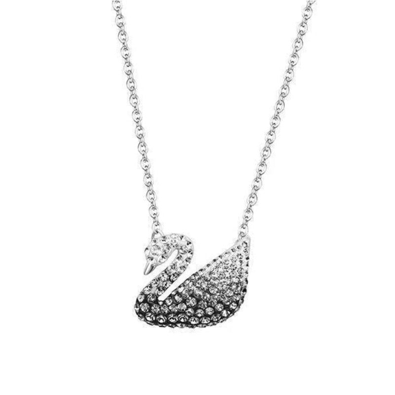 swarovski crystal swan pendant necklace