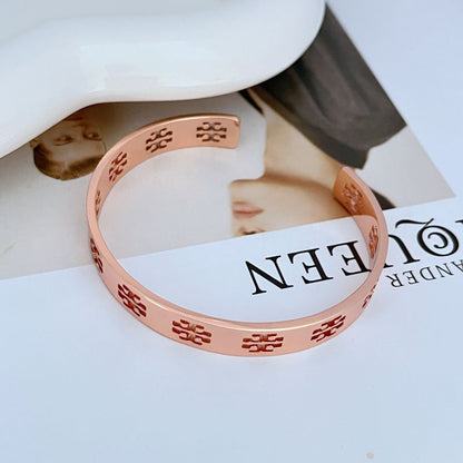 Tory Burch Smooth Openwork Logo Delicate Open Bangle