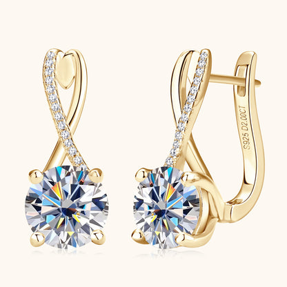 Twisted Moissanite Drop Earrings