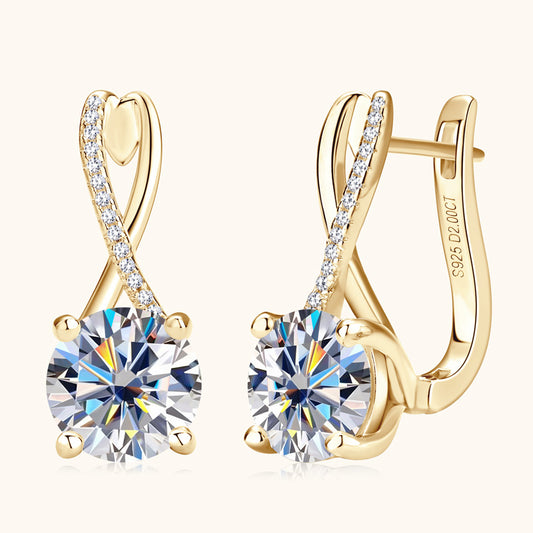 Twisted Moissanite Drop Earrings