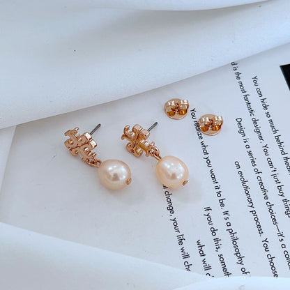 Tory Burch Crystal Pearl Drop Earrings For Women