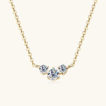 Three Stone Moissanite Necklace