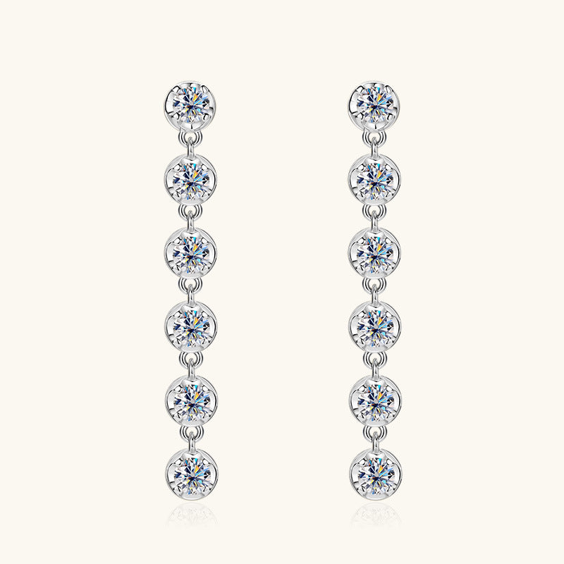 Moissanite Linear Drop Earrings