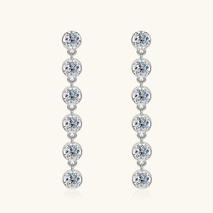 Moissanite Linear Drop Earrings