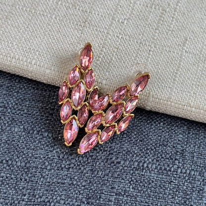 Oscar de la Renta Sparkling Rhinestone Diamond Shaped Earrings