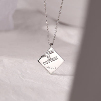 silver square chain necklace