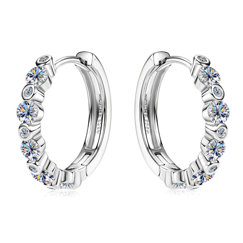 Two-Size Moissanite Hoop Earrings