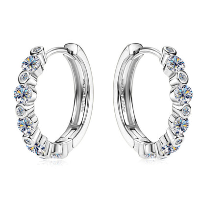 Two-Size Moissanite Hoop Earrings