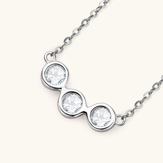 Three-Stone Moissanite Necklace