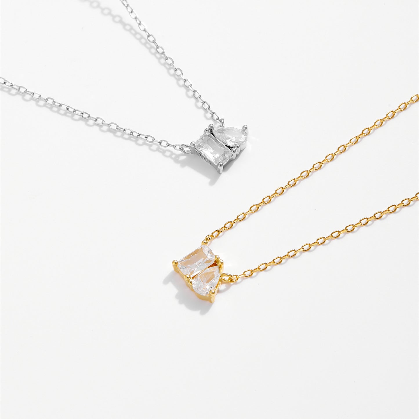Toi et Moi Zircon Pendant Necklace