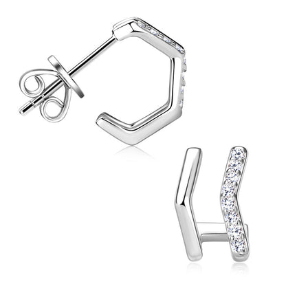 Moissanite Hexagonal Hoop Earrings