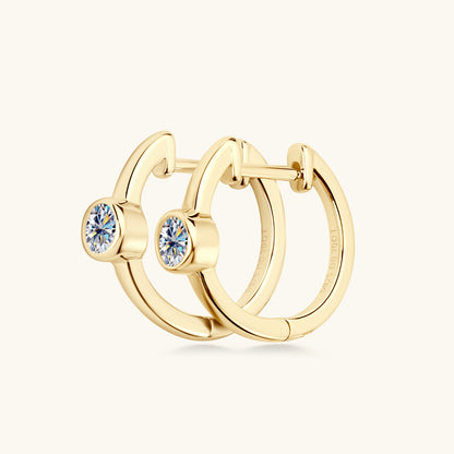 Solitaire Moissanite Huggies