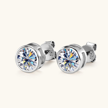 Moissanite Stud Earrings (0.5ct, 1ct, or 2ct)