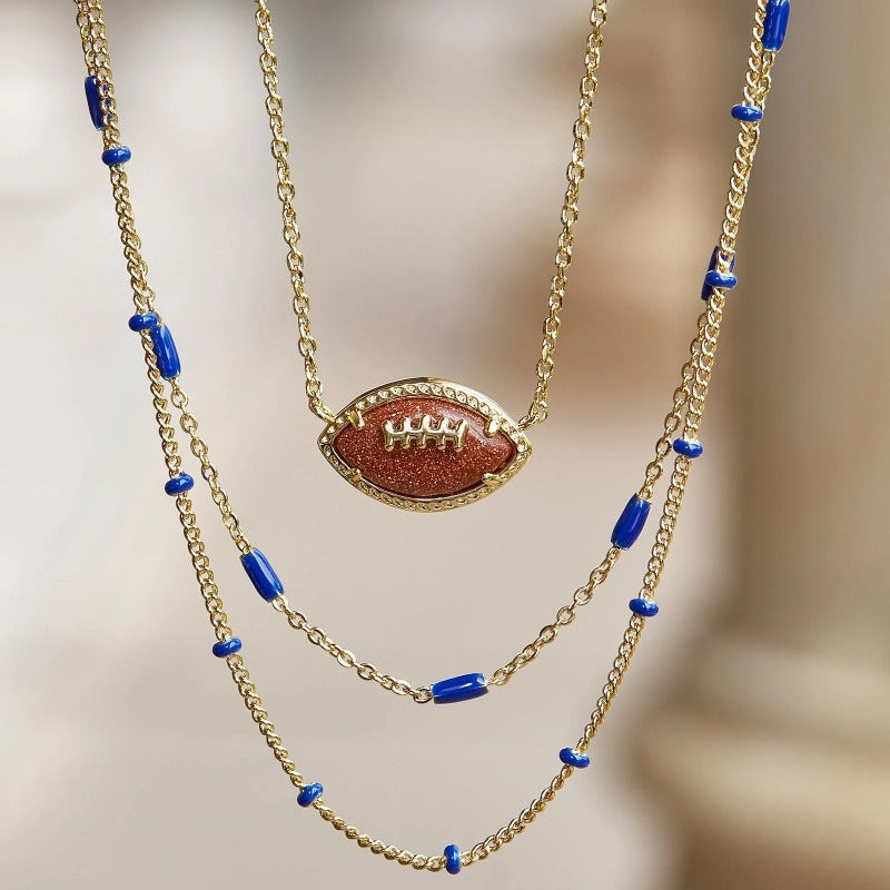 KENDRA SCOTT Football Pendant Necklace