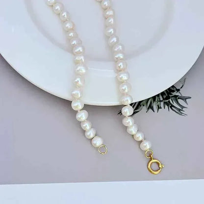 Tory Burch Elegant Freshwater Pearl Logo Necklace - JIMMY JEWELRY 01