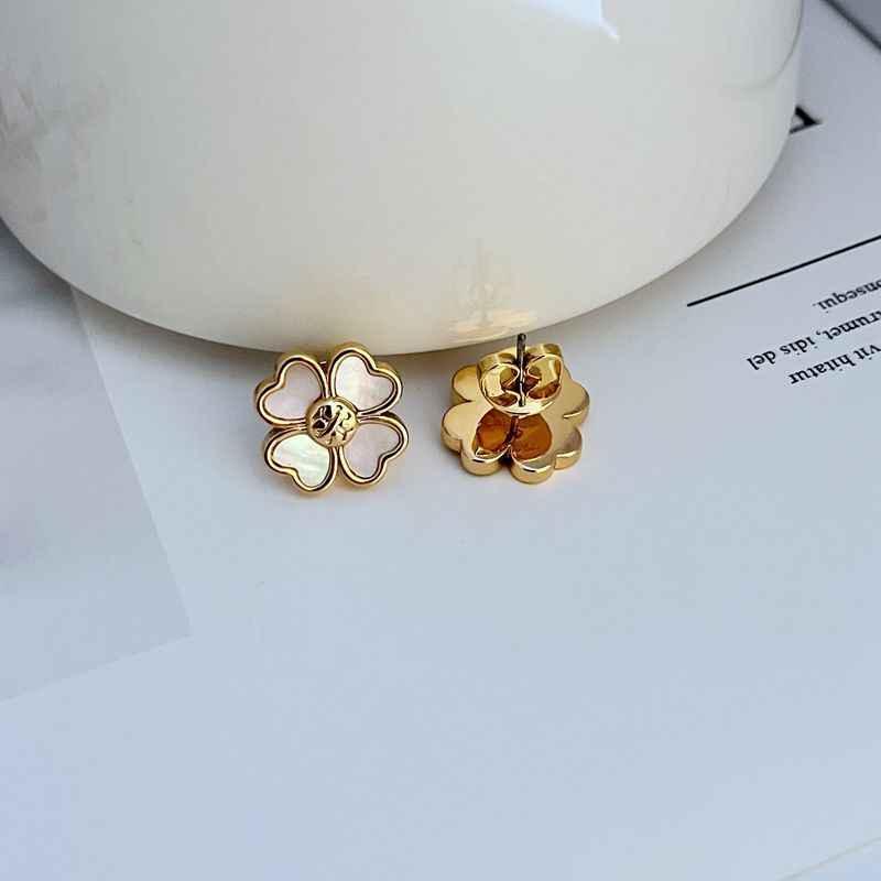 Tory Burch Natural Shell Four-Leaf Clover Earrings - JIMMY JEWELRY 01