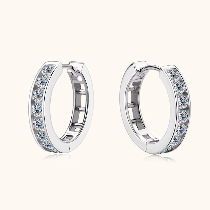 Moissanite Oval Hoop Earrings