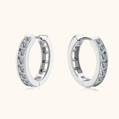 Moissanite Oval Hoop Earrings