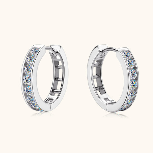 Moissanite Oval Hoop Earrings