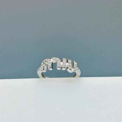 缪家新款气质可爱超闪镶钻开口戒指精致轻奢高级感百搭时尚戒指饰