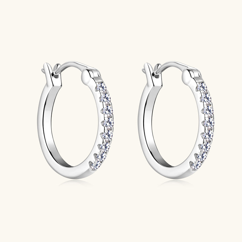 Moissanite Huggie Hoop Earrings