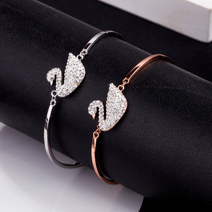 Swarovski S925 Silver Exquisite Polished Swan Bracelet
