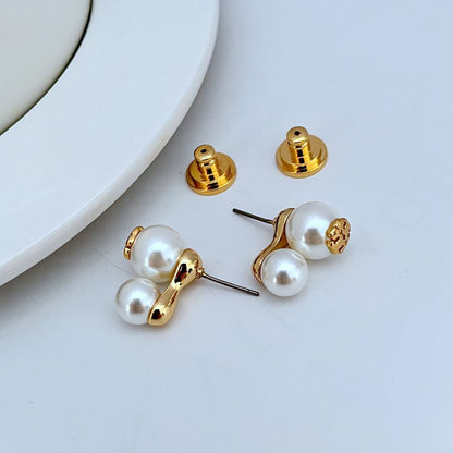 Tory Burch Logo Pearl Pendant Earrings for Women