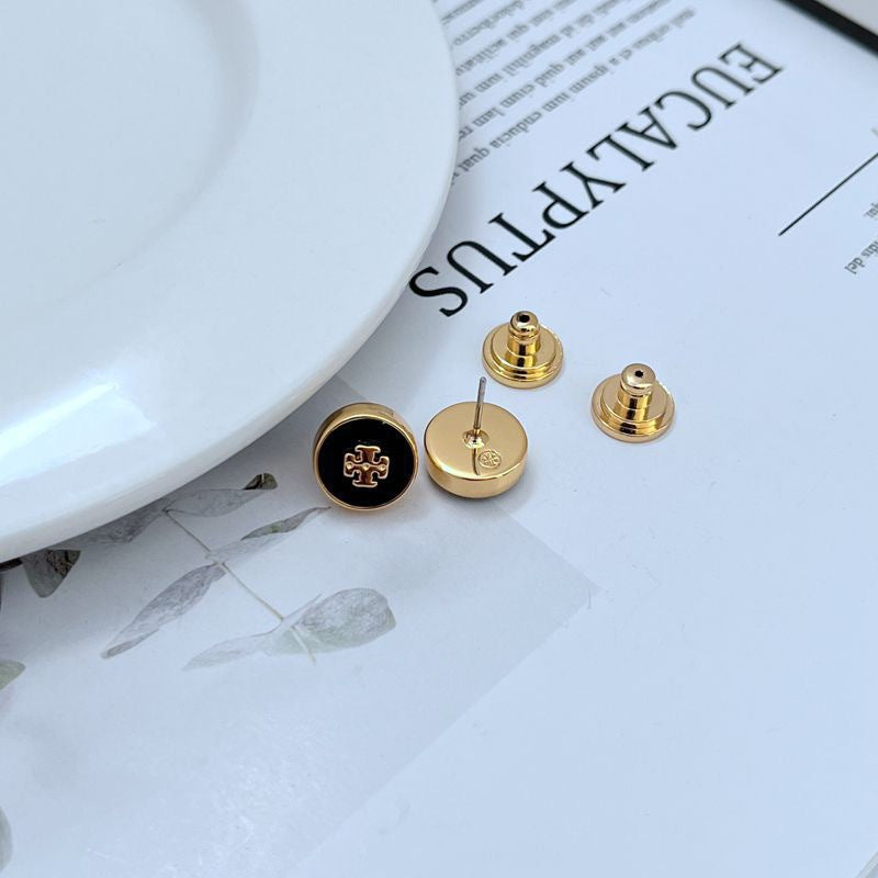 Tory Burch Kira Enamel Coin Stud Earrings