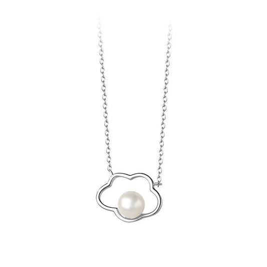 S925 Sterling Silver Pearl Auspicious Cloud Necklace
