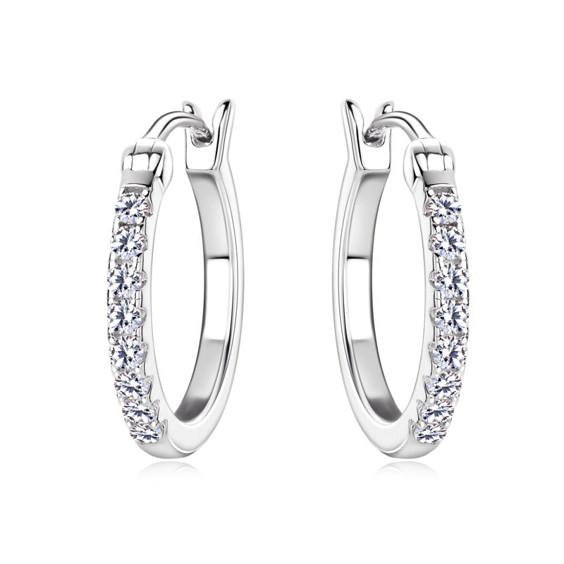 Moissanite Huggie Hoop Earrings