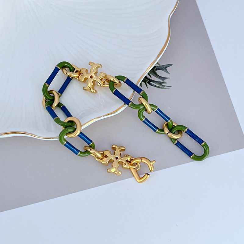 Tory Burch Enamel Chain Bracelet Necklace