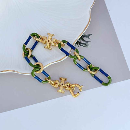 Tory Burch Enamel Chain Bracelet Necklace