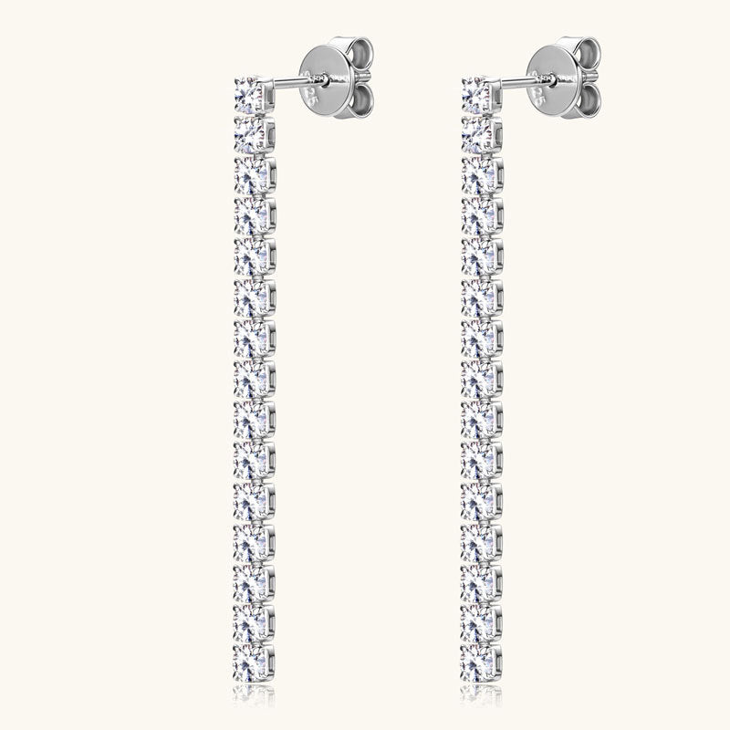 Moissanite Linear Drop Earrings