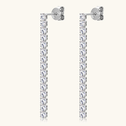 Moissanite Linear Drop Earrings